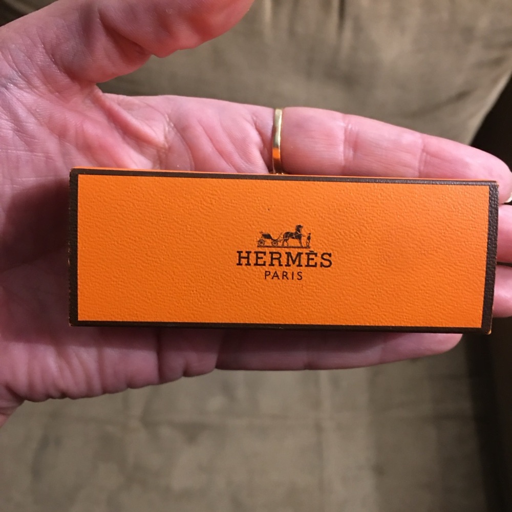 Authentic Hermès Empty Lipstick/Accessory Box -Signature Orange Sliding Drawer